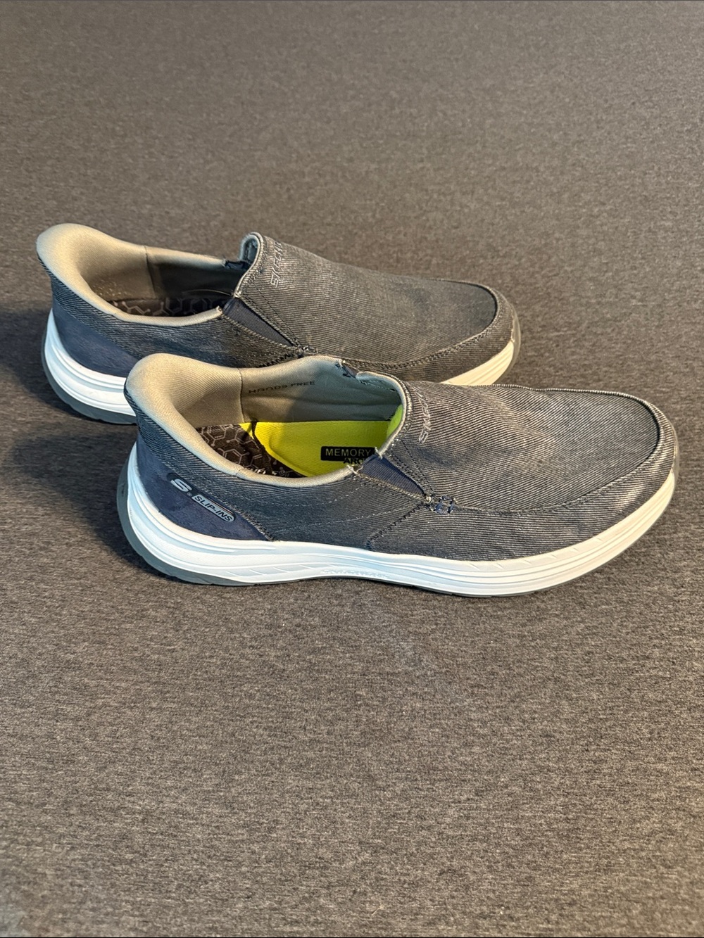 Skechers Men's Gray Slip-On Memory Foam Loafers
